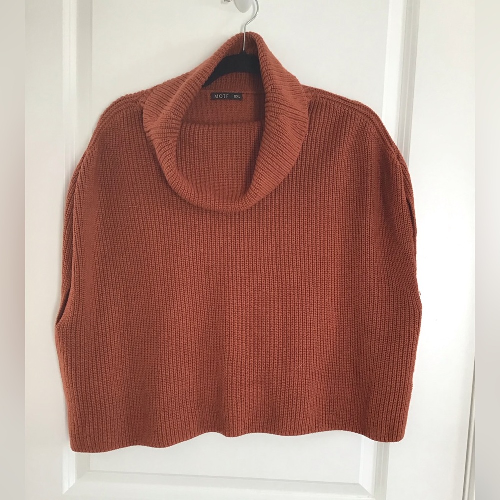 MOTF‎ Women's Cowl Neck Sweater in Warm Rust
